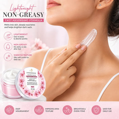 AVEESSENCE Neck Whitening Cream | Brightens & Smooths Dark Neck Skin | Fast-Absorbing Formula