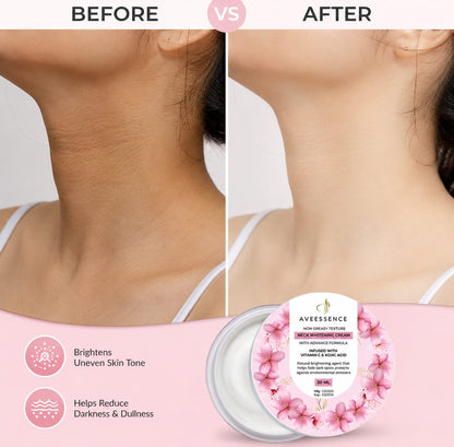 AVEESSENCE Neck Whitening Cream | Brightens & Smooths Dark Neck Skin | Fast-Absorbing Formula