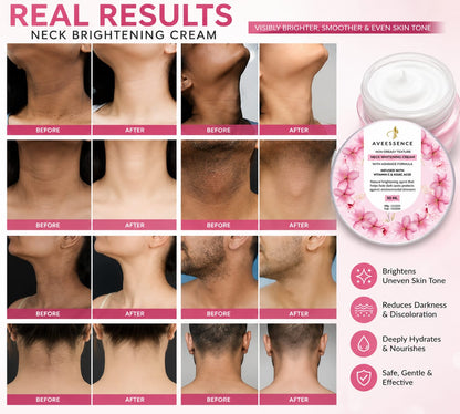 AVEESSENCE Neck Whitening Cream | Brightens & Smooths Dark Neck Skin | Fast-Absorbing Formula