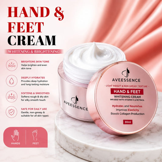 AVEESSENCE Hand & Foot Brightening Cream | Removes Dark Spots & Smooths Rough Skin
