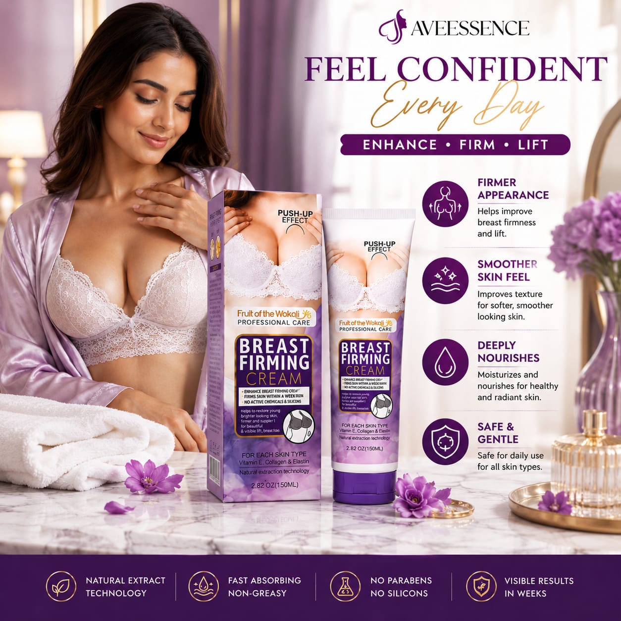 Breast Lift Cream | Firming & Skin Tightening Formula