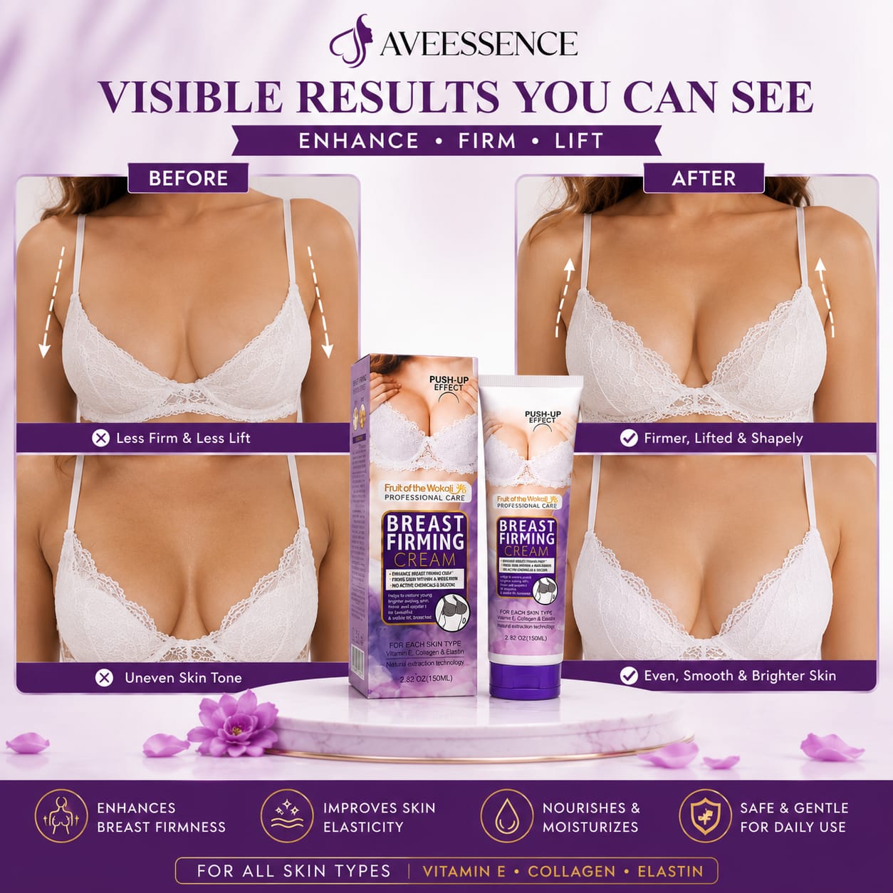 Breast Lift Cream | Firming & Skin Tightening Formula