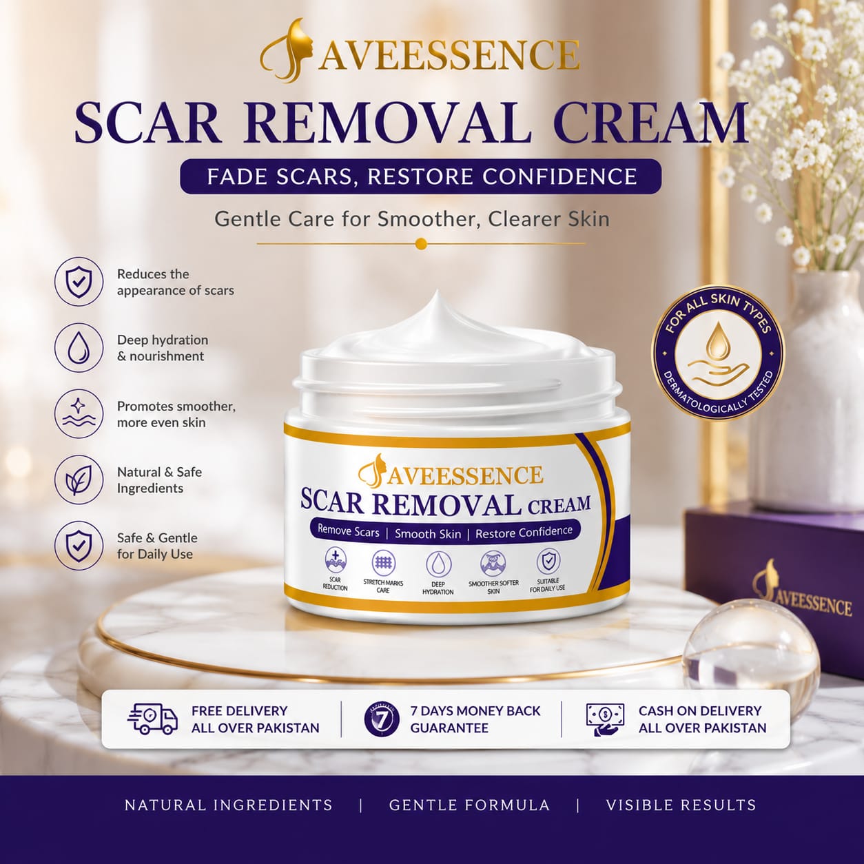 Scars Removal Cream  Helps Reduce Stretch Marks & Scars in 7 Days