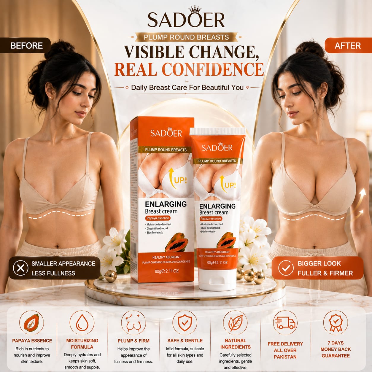 Breast Tightening & Enlarging cream | Firming & Skin Tightening Formula