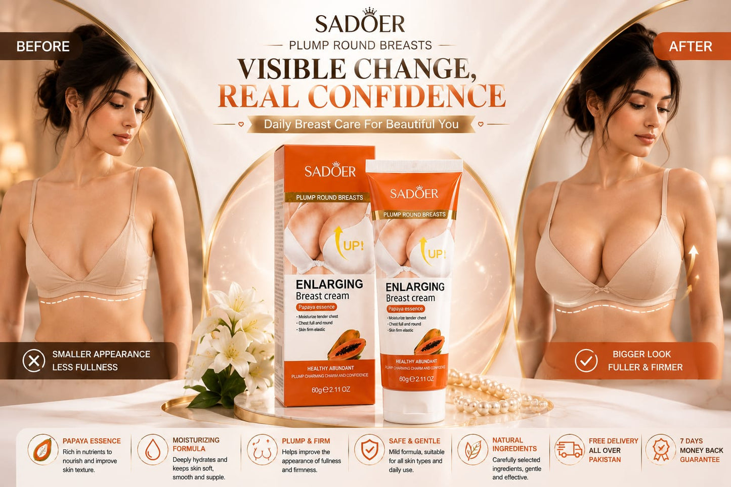 Breast Tightening & Enlarging cream | Firming & Skin Tightening Formula