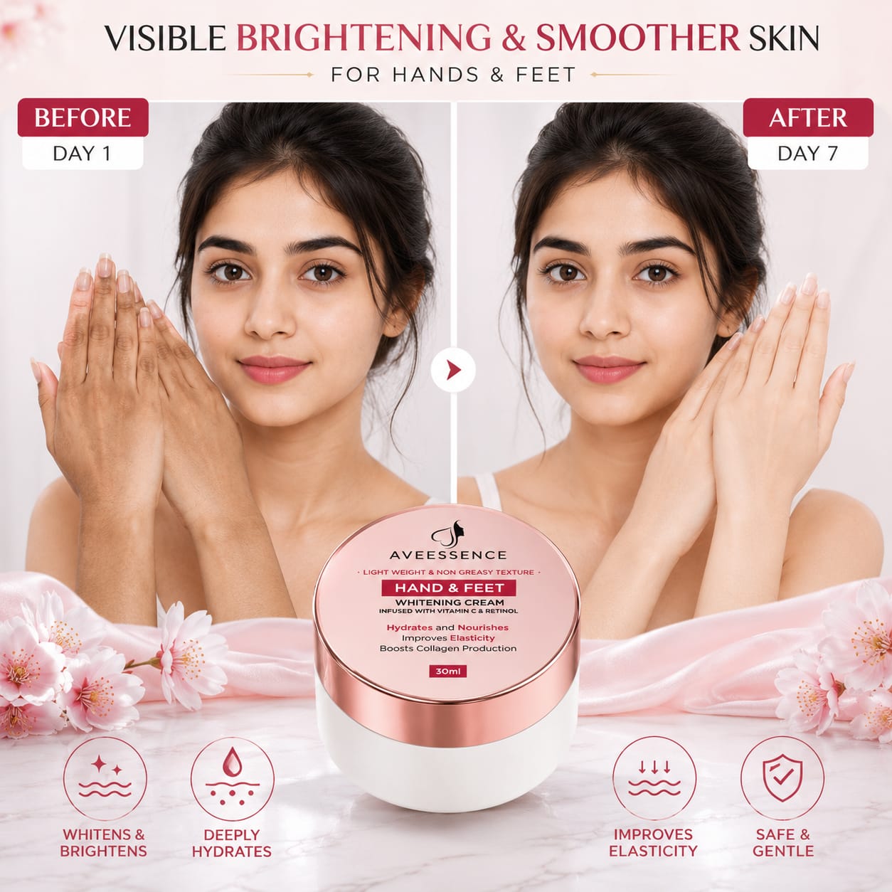 Hand & Foot Brightening Cream | Removes Dark Spots & Smooths Rough Skin